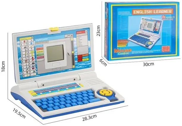 J K INTERNATIONAL Educational Laptop Computer Toy with Mouse for Kids Above 3 Years (Blue) - Image 3